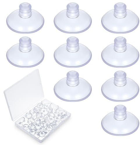 Andibro Lot de 60 petites ventouses transparentes anti-collision pour dessus de table en verre, 20 mm, mini ventouses transparentes pour meubles, bureau, fenêtre sans crochets