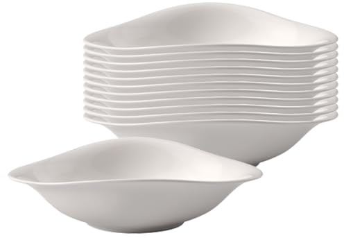 Villeroy & Boch - Lot de 12 assiettes à pâtes Vapiano, grandes assiettes creuses blanches, assiettes à pâtes, assiettes à spaghetti, assiettes creuses, assiettes à salade, grandes assiettes à vapiano