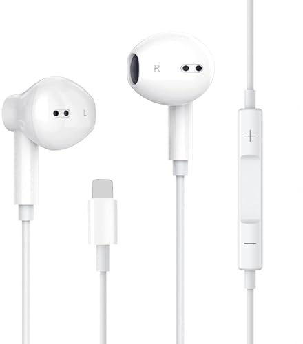 Kopfhörer für iPhone, kabelgebundene Kopfhörer, Stereo-Sound, In-Ear-Ohrhörer mit integriertem Mikrofon und Lautstärkeregler, kompatibel mit iPhone 11/11 Pro/13/13 Pro/X/XS/14 Pro/14 Plus/14/XR/12/12