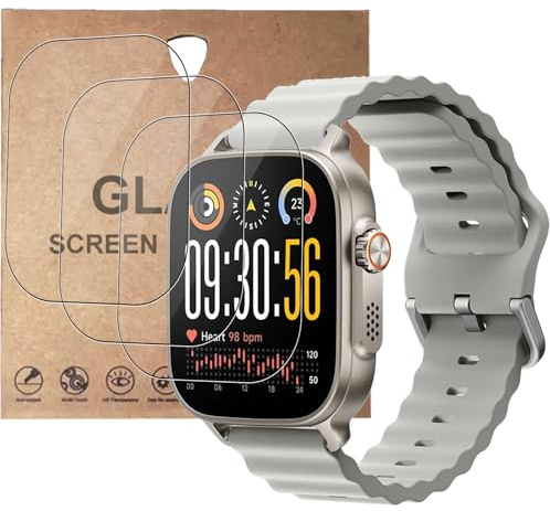 MEMELOKA Protector de Pantalla para Realme Watch 5, 3 Piezas[Antiarañazos][Antihuellas][Alta Sensibilidad] 9H Dureza Cristal Templado Realme Watch 5