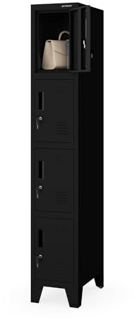 Jan Nowak Schließfachschrank 4 Fächer Metall Umkleideschrank 172x30x45 cm | Fächerschrank, Personalspind, Sozialschrank mit 4 Fächern, abschließbar, belüftet, für Betrieb, Umkleide, Personalraum