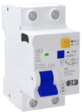 Disjoncteur différentiel à courant résiduel 30 mA 16 A, 20 A, 25 A, 32 A, 40 A, 50 A, 2P NXBLE-63YH, 220 V à 12 V(16A)