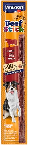 Vitakraft Beef Stick Rind, Hundeleckerli, Fleischstick vom Rind, Hunde Trainingsleckerli, ohne Zusatz von Zucker (1x 12g) (Packung mit 10)