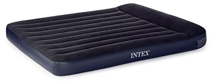 Intex Pillow Rest Classic Airbed with Built-in Pillow and Electric Pump, Queen