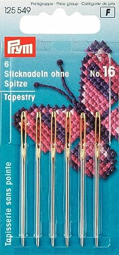 Prym Sticknadeln ohne Spitze, Metall, Silber/Gold, 10,9 x 4,9 x 0,02 cm