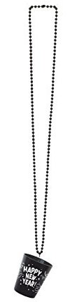 New Years Shot Glass Bead Necklace
