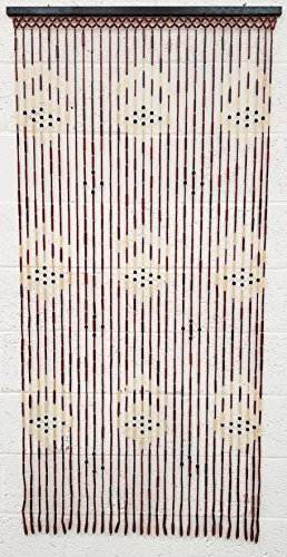 Multi Bargains JVL Wooden Bamboo Beaded Fly Screen Door Curtain 90 x180cm (Design 4)