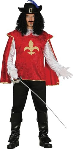 Musketier - Kostüm für Herren Karneval Fasching Frankreich Soldat Kämpfer Gr. M - L, Größe:L