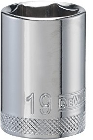 DEWALT 6 PT 1/2'' Drive Socket 19 MM