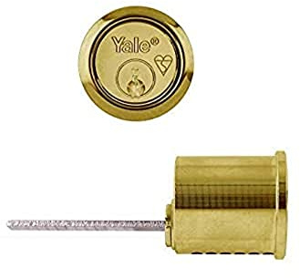 Yale B-X5-PB Replacement Rim Cylinder, Suitable for 38-57 mm Doors, High Security, 2 Keys Provided, Polished Brass Finish, Boxed