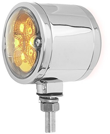 GG Grand General 78553 bernsteinfarbenes/rotes doppelseitiges 16-LED-Leuchten mit verchromtem Druckguss-Gehäuse und klarer Linse
