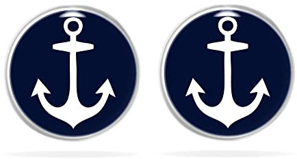 Miss Lovie Ohrringe Anker Ohrstecker Maritim Damen Ohrringe Dunkelblau (Ohrstecker Anker)