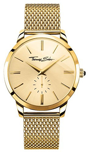 Thomas Sabo Herren Armbanduhr Rebel Spirit Gelbgold Analog Quarz Edelstahl WA0263-264-207-42 mm
