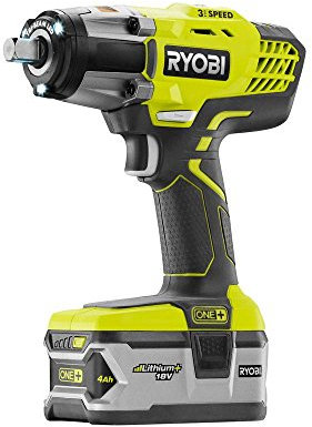 Ryobi P1830 - Chiave a percussione 18 V One+ 3 velocità 1/2 con doppio caricatore chimico e batteria ad alta capacità