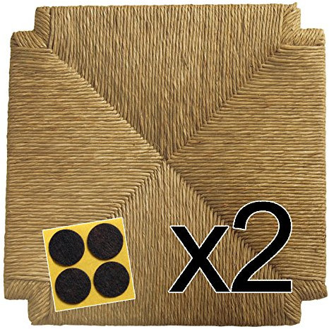 ArredaSì Fond en paille 40,8 x 40,8 cm (MOD. 117 ZF) [Lot de deux] + patins offerts