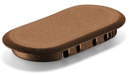 Cover Cap SV-AK D14 brn1/32 | 14 mm oval press-fit plastic cap in brown for concealing screw heads and fastener holes in wood and furniture