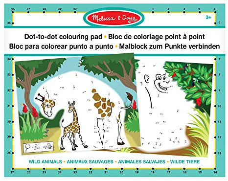 Melissa & Doug 19104 MalblockzumPunkteverbinden-WildeTiere