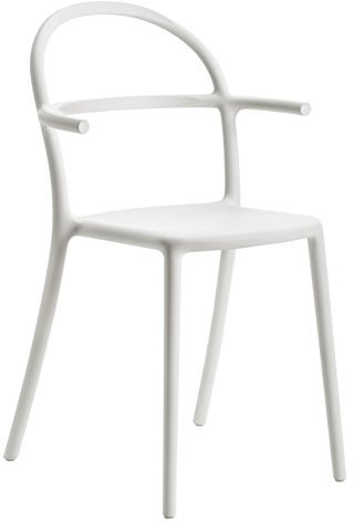 Kartell Generic C Armlehnstuhl, Plastik, Weiß, 52 x 83.5 x 51 cm