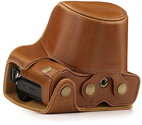 Megagear Olympus Om-D E-M10 Mark Iii (14-42Mm) Ever Ready Custodia In Finta Pelle Per Fotocamera Con Tracolla Marrone Chiaro Mg1347