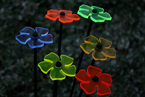 sabro-design 6er Set Ø5cm Leuchtblumen Nr.2 Sonnenfänger Gartenstecker