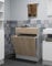 Symbiosis Combi Portabiancheria da Bagno Mobiletto Basso, Bianco e Rovere Naturale 60x29.6x81.5 cm