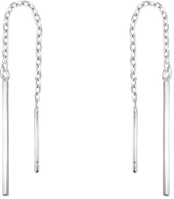 SOFIA MILANI - Damen Ohrringe 925 Silber - Durchzieher mit Stab Kette - 20581