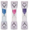 Lot de 3 minuteurs de brosse à dents pour enfants - 2 minutes - Smiley - Sablier sablier pour dents d'enfants (bleu, violet, rose)
