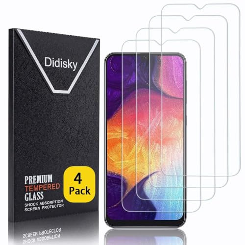 Didisky [4 Stück Schutzfolie Kompatibel mit Samsung Galaxy A50 / M30S/ A30 / A50S / A30S,9H Hartglas, Keine Blasen, High Definition Schutzfolie, Einfach anzuwenden, Fall-freundlich