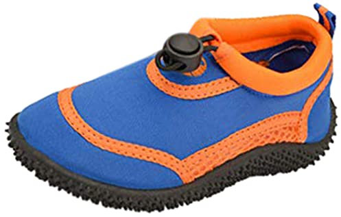 Wet Shoes Kids Infant Size Aqua Beach Surf Water Swim for Boys & Girls (Blue & Orange, Numeric_12)