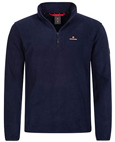 Höhenhorn Skyja - Felpa in pile da uomo con mezza zip, Blu scuro, M