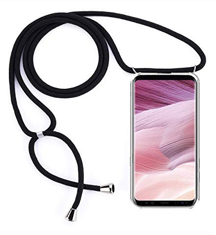 Hkess Handykette kompatibel mit Huawei P20 Lite Hülle Silikon - Handy Hülle mit Kordel zum Umhängen - Smartphone Necklace Hülle Transparent Silikon Handyhülle Case mit Kette zum umhängen