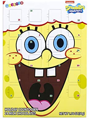 Spongebob Schwammkopf Adventskalender 2020 Weihnachten Countdown mit Schokoladenstücken, 50 g