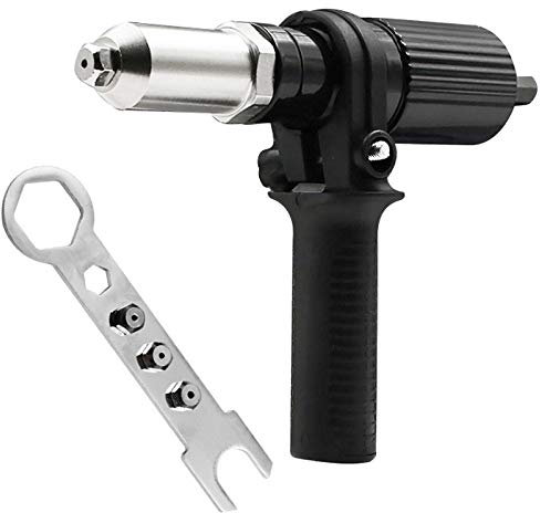Adapter für elektrische Nietpistole Chunk Head-Anschluss rutschfestem Griff Professionelles Werkzeugset Nietnietmaschine für Bohreradaptermutter Nietbefestigung einsetzen für Akku-Schraubendreher