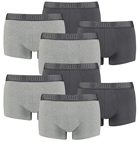 PUMA 8 er Pack Short Boxer Boxershorts Men Pant Unterwäsche kurz 100000884, Farbe:008 - Dark Grey Melange/Black, Bekleidungsgröße:S