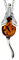 Genuine Cognac Baltic Amber & Sterling Silver Little Mouse Pendant without Chain - GL2009C