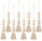 Garneck 8 Piezas de Cuerda de Algodón Retro Adornos de Borla Natural Cuentas Colgantes Manija de La Puerta Decoraciones para La Ventana del Hogar de La Pared