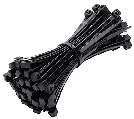 Beinear 100 Pack of Black Cable Ties, 100mm x 3.6mm, 4 Premium Tie Wraps - Self Locking, Strong Nylon Zip Ties