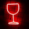 Néon Lumière LED Forme de verre à vin USB Enseigne Lumineuse LED Acrylic Enseignes au Néon Lights pour Mariage Saint Valentin Fête D'anniversaire Chambre Murale Décoration-rouge
