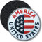 Klettpatch - USA Amerika/Klett-Patch gestickt rund/Klett Patch Patches Aufnäher Applikation zum aufnähen aufkleben auf Kleidung Rucksack Taschen Flagge/Club of Heroes