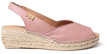 Espadrille compensée en Cuir pour Femme - BERNIA-P - Pale, 39 EU