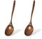 UPTALY 2 cucharas de madera para servir (23,5 x 5,7 cm), cuchara de madera de boca grande, cucharón de madera de Phoebe 100% natural, cucharada japonesa con mango curvo