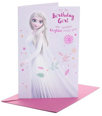 UK Greetings | Princess Elsa Birthday Card | Frozen Design | With Envelope