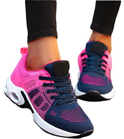 Minetom Damen Mesh Laufschuhe Turnschuhe Sportschuhe Sneaker Running Tennis Schuhe Straßenlaufschuhe Dämpfung Leichtgewichts Atmungsaktiv Walkingschuhe Outdoor Fitness Jogging B2 Marine 42 EU
