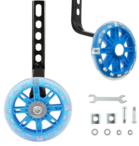 Universal Stützräder für Kinderfahrrad, Hilfsräder für Kinder, Fahrrad Stabilisator, Stützräder für 12 14 16 18 20 Zoll Fahrrad, Bike Training Räder, Kinder Sicherheitsstützräder (1 Paar, Blau)