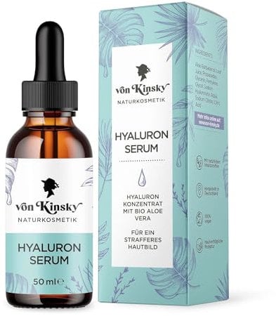 Bio Hyaluron Serum - Hyaluronsäure Straffende Feuchtigkeitspflege - 50ml - Hyaluron - Made in Germany - von Kinsky