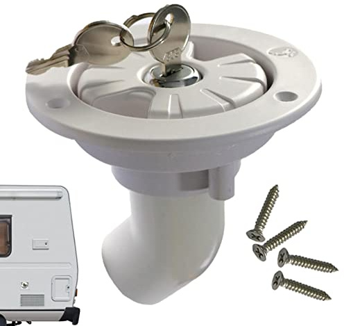Eayoly Remplissage d'eau Douce pour Camping-Car - Trappe d'entrée d'eau pour Camping-Car,Bouchon Remplissage d'eau étanche verrouillable avec 2 clés pour Camping-Car Caravane RV
