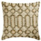 The HomeCentric Dekorativ Beige & Gold Kissen Überzüge, 40 x 40 cm Leinen Kissen Perlen & Pailletten, Kissenhülle mit, Geometrisch Kissen, Modern Kissen Überzüge - Golden Curl
