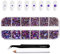 Beadsland Strasssteine für Makeup,8 Größen 2500pcs Kristall flache Rückseite Strasssteine Gesicht Edelsteine für Nägel Handwerk mit Pinzette und Wachsstift,Purple Velvet,SS4-SS30
