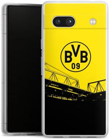 Custodia di silicone compatibile con Google Pixel 7a Custodia trasparente Cover per smartphone trasparente Borussia Dortmund BVB Merchandise