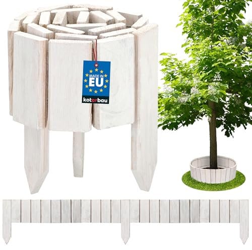 KOTARBAU® 1 bordo arrotolabile, 10 x 110 cm, in legno di pino, flessibile, per giardino, palizzata, ritagliabile, decorazione per recinzioni